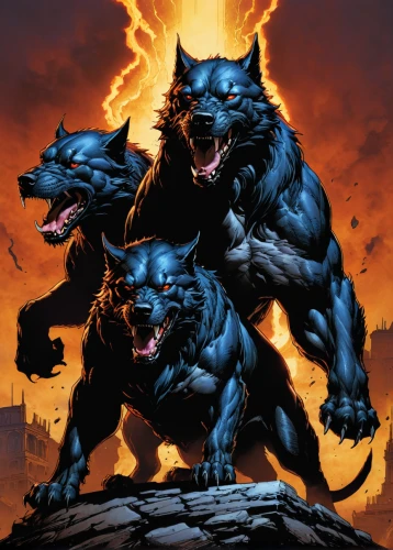 werewolves,werewolf,raging dogs,wolfman,wolves,gargoyles,wolf pack,canis panther,roaring,two wolves,unleashed,to roar,leopard's bane,wolf hunting,howling wolf,tasmanian devil,beasts,snarling,wildcat,destroy,Illustration,American Style,American Style 02