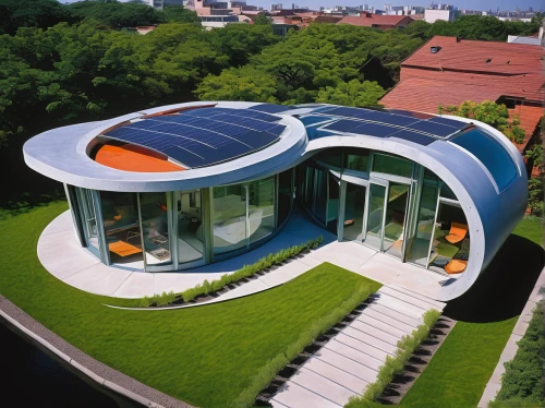 cubic house,futuristic architecture,cube house,roof domes,modern architecture,smart house,eco-construction,solar photovoltaic,solar cell base,danish house,eco hotel,archidaily,modern house,solar energy,folding roof,exzenterhaus,glass facade,futuristic art museum,solar panels,arhitecture,Illustration,American Style,American Style 07