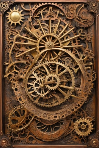 steampunk gears,clockmaker,ship's wheel,cog,clockwork,steampunk,cogwheel,wall clock,astronomical clock,cogs,watchmaker,longcase clock,magnetic compass,gears,bearing compass,mechanical puzzle,old clock,compass,ships wheel,transport panel,Illustration,Realistic Fantasy,Realistic Fantasy 13