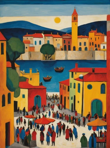 alghero,portofino,dubrovnik city,dubrovnik,mediterranean,italian painter,puglia,lipari,liguria,apulia,balearica,tuscan,dubrovnic,volterra,marseille,khokhloma painting,the balearics,montepulciano,olle gill,regatta,Art,Artistic Painting,Artistic Painting 27