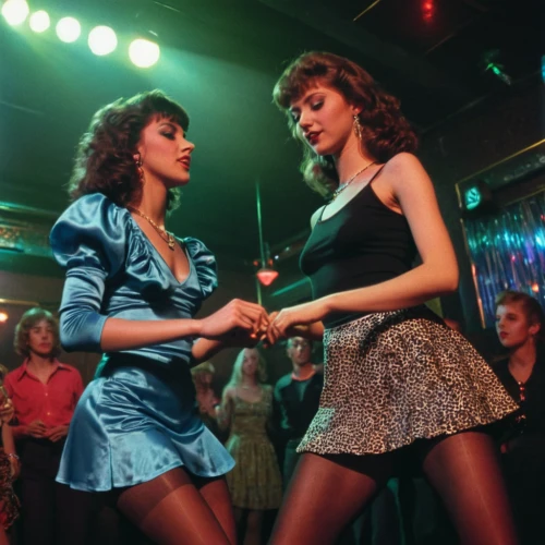 go-go dancing,retro eighties,retro women,1980s,1980's,dance club,vintage girls,eighties,80s,country-western dance,the style of the 80-ies,thriller,bad girls,latin dance,showgirl,vintage fashion,dancers,retro woman,nightclub,joint dolls,Illustration,American Style,American Style 08