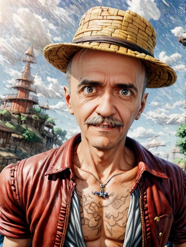 portrait background,photoshop manipulation,geppetto,2d,calm usopp,chinese background,digital compositing,cuba background,world digital painting,action-adventure game,zookeeper,game art,chopper,miguel of coco,sultan,game illustration,farmer,pensioner,elderly man,steam icon