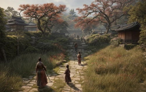 tsukemono,the mystical path,pathway,korean folk village,kyoto,sake gardens,japan landscape,the path,kiyomizu,koyasan,japan garden,towards the garden,淡島神社,forest path,ginkaku-ji,hiking path,ancient city,buddhists monks,japanese sakura background,hyang garden,Game Scene Design,Game Scene Design,Japanese Martial Arts