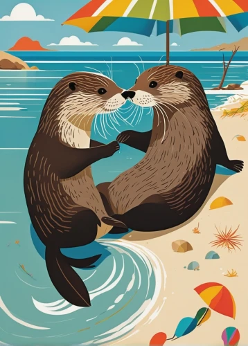 otters,sea otter,north american river otter,otter,sea lions,marine mammals,beavers,sea mammals,otter baby,seals,coypu,whimsical animals,anthropomorphized animals,mustelidae,rodentia icons,otterbaby,island residents,giant otter,ground squirrels,nutria,Illustration,Vector,Vector 13