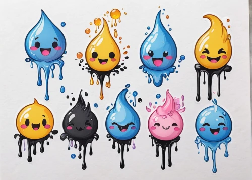 water balloons,emoji balloons,water colors,drips,emojis,drink icons,water balloon,copic,smileys,emoticons,emoji,dripping,watercolor cocktails,drops,colorful water,colorful drinks,liquids,emojicon,drops of water,drops of milk,Illustration,Black and White,Black and White 34
