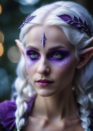 violet head elf,fae,male elf,elven,faery,dark elf,elves,elf,faerie,elven flower,fantasy portrait,wood elf,elves flight,fairy tale character,elven forest,the enchantress,fantasy picture,fairy queen,fantasy art,lavendar,Photography,General,Cinematic