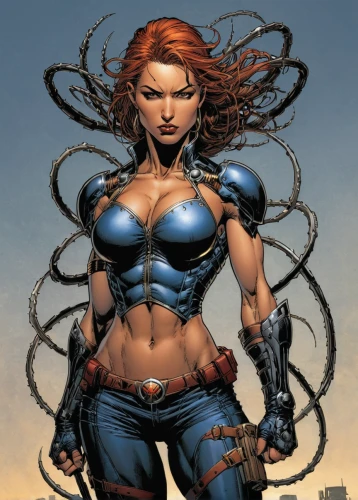 mystique,harnessed,head woman,female warrior,huntress,cyborg,cable,black widow,muscle woman,starfire,x men,marvel comics,cable innovator,warrior woman,super heroine,birds of prey,fantasy woman,birds of prey-night,hard woman,wind warrior,Illustration,American Style,American Style 02