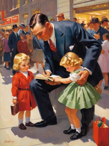 vintage boy and girl,father with child,vintage christmas,woman holding pie,vintage children,handing out christmas presents,children's christmas,advertising figure,little boy and girl,vintage art,parents with children,vintage illustration,christmas shopping,school children,children drawing,the occasion of christmas,children,blessing of children,carol singers,1952,Illustration,Retro,Retro 09