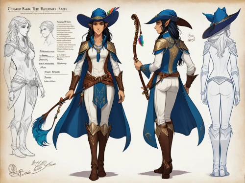 water-the sword lily,costume design,neottia nidus-avis,male character,male elf,tower flintlock,massively multiplayer online role-playing game,cowboy bone,sterntaler,concept art,witch's legs,naval officer,the hat-female,aesulapian staff,bow and arrows,longbow,dark elf,abelia,main character,ephedra,Unique,Design,Character Design