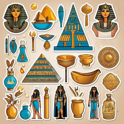 pharaonic,hieroglyphs,ancient egyptian,ancient egypt,hieroglyph,pharaohs,khufu,hieroglyphics,egyptology,egyptian,ancient people,tutankhamen,king tut,symbols,tutankhamun,egypt,food icons,set of icons,petroglyph art symbols,objects,Unique,Design,Sticker