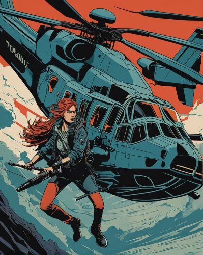 helicopter pilot,sea scouts,asuka langley soryu,sci fiction illustration,chopper,helicopter,helicopters,renegade,rescue helicopter,coast guard,kojima,sea hawk,trauma helicopter,pilot,detail shot,blackhawk,game illustration,black widow,valerian,daredevil,Illustration,Black and White,Black and White 12