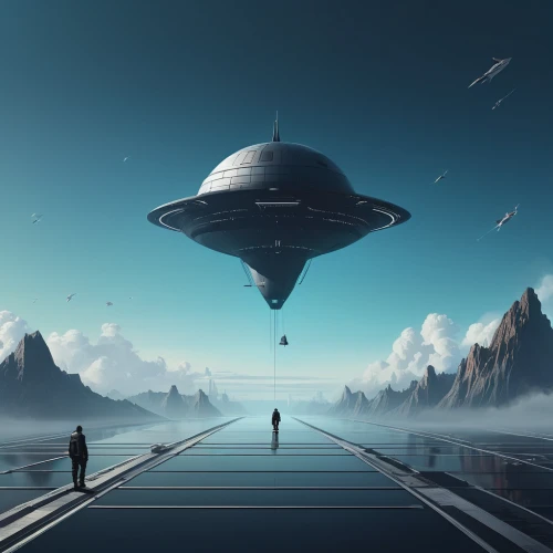 futuristic landscape,sci fiction illustration,airships,sky space concept,alien ship,ufo,ufos,scifi,ufo intercept,space ships,airship,sci - fi,sci-fi,arrival,sci fi,starship,travelers,space ship,extraterrestrial life,space art,Conceptual Art,Sci-Fi,Sci-Fi 07
