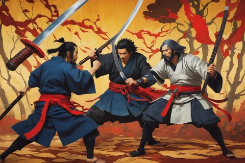 swordsmen,kenjutsu,japanese martial arts,yi sun sin,samurai,samurai sword,sōjutsu,kungfu,martial arts,battōjutsu,sword fighting,game illustration,wushu,the three magi,taijiquan,xing yi quan,samurai fighter,aikido,sanshou,haidong gumdo,Art,Artistic Painting,Artistic Painting 29