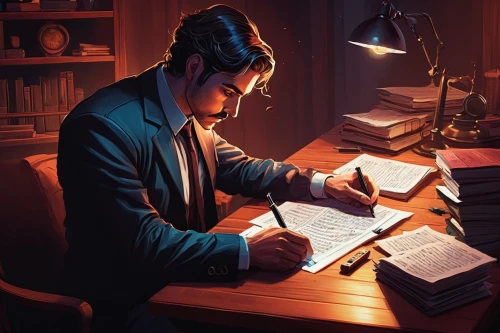 night administrator,game illustration,sci fiction illustration,author,cg artwork,writing-book,tutor,writer,learn to write,desk lamp,scholar,binding contract,writing desk,investigator,watchmaker,study,writing or drawing device,attorney,terms of contract,write,Conceptual Art,Fantasy,Fantasy 21