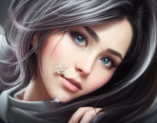 fantasy portrait,romantic portrait,digital painting,world digital painting,portrait background,girl portrait,fantasy art,elsa,white lady,silvery blue,romantic look,white rose snow queen,silver blue,blanche,mystical portrait of a girl,woman portrait,blue eyes,digital art,marina,woman face,Common,Common,Cartoon