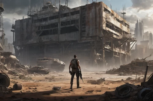 post-apocalyptic landscape,destroyed city,post apocalyptic,dystopian,wasteland,post-apocalypse,dystopia,sci fiction illustration,desolation,human settlement,concept art,apocalyptic,barren,district 9,cyberpunk,desolate,lost place,ancient city,ruin,fallout4,Conceptual Art,Daily,Daily 13