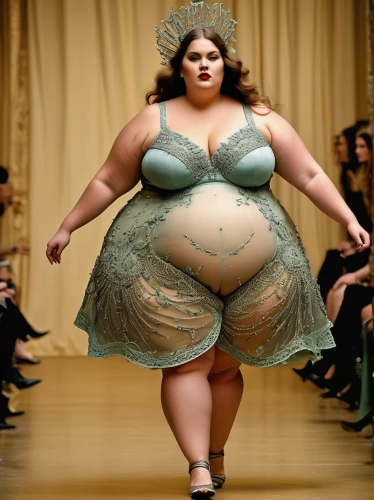 plus-size model,plus-size,plus-sized,haute couture,runway,gordita,sumo wrestler,fashion show,catwalk,hoopskirt,crinoline,fashion model,fat,beauty pageant,miss universe,weight control,fatayer,cellulite,keto,fashion designer,Illustration,Realistic Fantasy,Realistic Fantasy 40