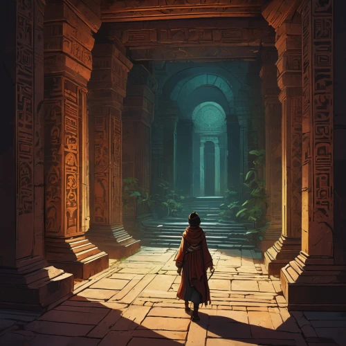 ancient city,egyptian temple,ancient,hall of the fallen,the ancient world,ancient buildings,mausoleum ruins,threshold,tombs,pillars,the mystical path,karnak,pantheon,artemis temple,ancient egypt,passage,ruins,backgrounds,the threshold of the house,ancient civilization,Illustration,Paper based,Paper Based 16