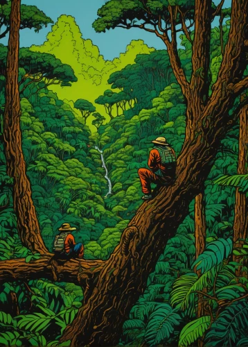 forest workers,monkey island,cartoon forest,the forests,forests,mushroom landscape,game illustration,the forest,cool woodblock images,rainforest,green forest,woodcut,studio ghibli,forest,happy children playing in the forest,jungle,greenforest,tree tops,adventure game,forest landscape,Illustration,Vector,Vector 15