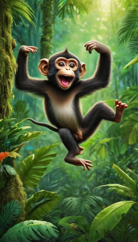 tarzan,madagascar,monkey,chimpanzee,monkey banana,monkey gang,the monkey,ape,bonobo,primate,orang utan,chimp,the law of the jungle,uakari,monkeys band,uganda,monkey island,common chimpanzee,spider monkey,running frog,Illustration,Black and White,Black and White 06