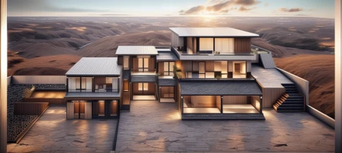 dunes house,3d rendering,modern house,eco-construction,modern architecture,luxury property,house in mountains,dune ridge,luxury real estate,luxury home,build by mirza golam pir,cubic house,build a house,house in the mountains,roof landscape,large home,beautiful home,render,roof construction,cube house