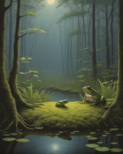 frog background,swampy landscape,swamp,frog gathering,cartoon video game background,forest background,mushroom landscape,game illustration,frog through,running frog,green frog,forest landscape,little crocodile,pond frog,woodland salamander,alligator sleeping,forest floor,little alligator,world digital painting,giant frog,Art,Artistic Painting,Artistic Painting 48