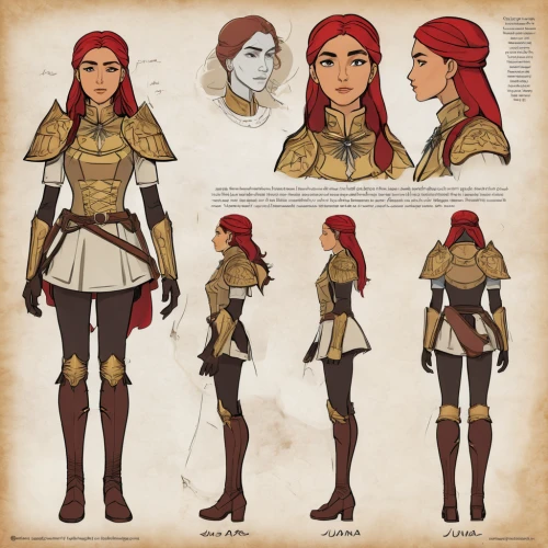 costume design,sterntaler,massively multiplayer online role-playing game,ancient egyptian girl,concept art,female warrior,main character,germanic tribes,cassia,aesulapian staff,breastplate,bunches of rowan,comic character,heavy armour,artemisia,scarlet sail,6-cyl in series,caravel,folk costume,elven,Unique,Design,Character Design