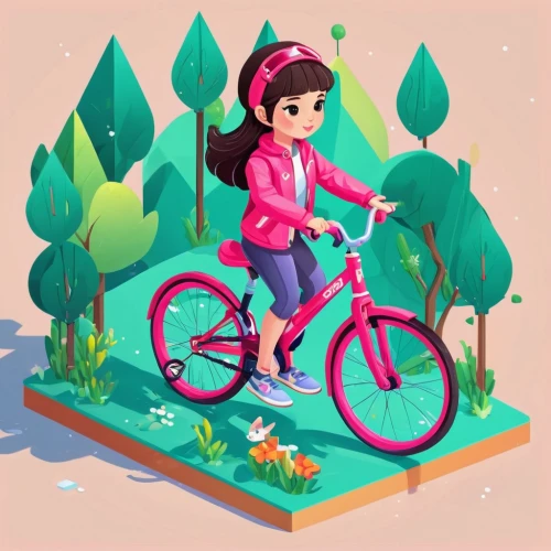 woman bicycle,cycling,kids illustration,biking,bicycle ride,bicycle riding,dribbble,background vector,bicycle,bicycling,vector illustration,girl with a wheel,game illustration,dribbble icon,cyclist,bike ride,bike riding,frame illustration,bike kids,pink vector,Unique,3D,Isometric