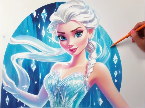 elsa,the snow queen,ice queen,white rose snow queen,frozen,snow drawing,snow white,ice princess,coloring,ariel,coloring outline,painting work,hand painting,disney character,eternal snow,fairy tale character,olaf,colouring,tangled,meticulous painting,Conceptual Art,Fantasy,Fantasy 20