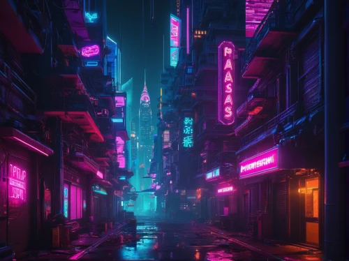 cyberpunk,neon arrows,vapor,shanghai,shinjuku,taipei,colorful city,neon,tokyo city,neon lights,tokyo,hong kong,alley,alleyway,neon coffee,kowloon,neon light,neon ghosts,80's design,hanoi,Conceptual Art,Sci-Fi,Sci-Fi 26