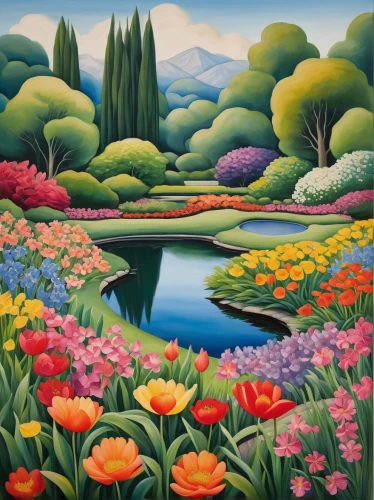 tulip festival,salt meadow landscape,tulips field,tulip field,river landscape,flower field,meadow landscape,flower painting,carol colman,tulip fields,blooming field,flower meadow,flowers field,wild tulips,brook landscape,landscape,flower garden,still life of spring,field of flowers,springtime background,Art,Artistic Painting,Artistic Painting 21