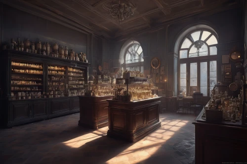apothecary,cosmetics counter,pharmacy,antiquariat,cosmetics,candlemaker,gold shop,vitrine,soap shop,brandy shop,gift shop,jewelry store,pantry,shopkeeper,bookstore,watchmaker,bookshop,hours of light,merchant,old library,Conceptual Art,Fantasy,Fantasy 01