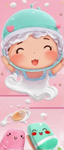 beauty mask,baby shampoo,shower cap,kawaii ice cream,baby bathing,medical face mask,kawaii people swimming,milk bath,rice cooker,cleaning conditioner,bath with milk,melonpan,kusa mochi,kawaii food,water bath,bath toy,lip balm,face cream,shrimp bean ball,spa items,Illustration,Japanese style,Japanese Style 01