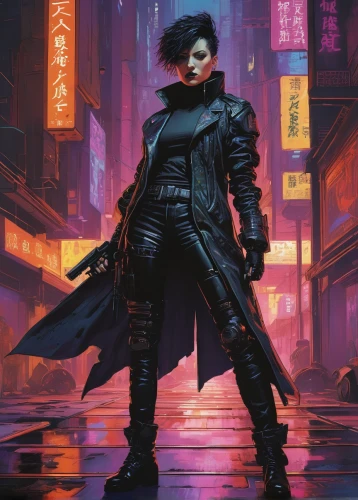 cyberpunk,katana,renegade,yukio,sci fiction illustration,hong,hk,dystopian,shanghai,cg artwork,kowloon,hong kong,futuristic,mulan,xing yi quan,samurai,matrix,lando,assassin,catwoman,Illustration,Paper based,Paper Based 22