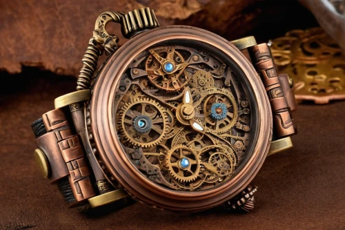 steampunk gears,steampunk,mechanical watch,ornate pocket watch,watchmaker,vintage watch,chronometer,timepiece,chronograph,antiquariat,antique style,clockwork,watch accessory,clockmaker,wristwatch,wrist watch,men's watch,gold watch,pocket watch,analog watch,Illustration,Realistic Fantasy,Realistic Fantasy 13