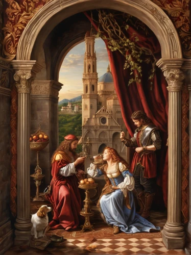 the annunciation,candlemas,church painting,holy family,meticulous painting,renaissance,nativity of christ,paintings,nativity,bougereau,children studying,baroque,saint mark,italian painter,raffaello da montelupo,nativity of jesus,the prophet mary,bellini,dornodo,oil painting on canvas,Conceptual Art,Fantasy,Fantasy 27