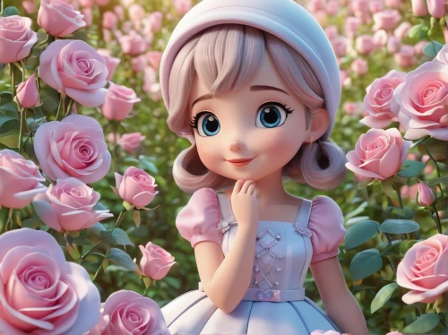 disney rose,princess sofia,romantic rose,rosa 'the fairy,rosa ' the fairy,flower background,rose png,porcelain rose,rose blossom,cute cartoon character,pink roses,noble roses,sugar roses,rosa,princess anna,white rose snow queen,rose roses,rosa peace,peace rose,rose,Unique,3D,3D Character