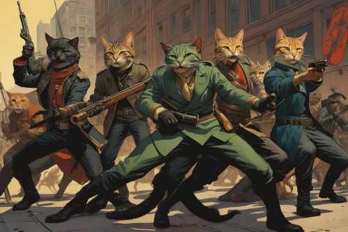 fox hunting,patrols,kangaroo mob,extinction rebellion,the pied piper of hamelin,wolves,assassins,federal army,pied piper,rebellion,revolt,revolution,troop,marching,vulpes vulpes,foxes,predators,mexican revolution,infantry,furta,Conceptual Art,Daily,Daily 08