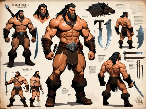 barbarian,male character,hercules,vax figure,muscular build,wolverine,minotaur,grog,fantasy warrior,massively multiplayer online role-playing game,comic character,half orc,hercules winner,warlord,thorin,thracian,concept art,mergus,strongman,black warrior,Unique,Design,Character Design