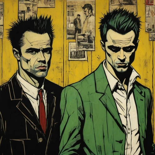 comic books,comic characters,riddler,two face,preacher,comic style,comic book,gentleman icons,suits,comics,businessmen,street dogs,green jacket,personages,preachers,green goblin,marvel comics,capital cities,mobster couple,the men,Art,Artistic Painting,Artistic Painting 01