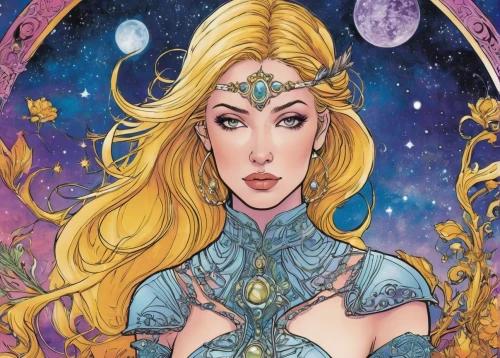 star mother,zodiac sign libra,fantasy woman,sorceress,the enchantress,queen of the night,horoscope libra,cinderella,elsa,andromeda,rosa ' amber cover,fantasy portrait,caerula,fantasia,valerian,celtic queen,zodiac sign gemini,libra,luna,goddess of justice,Illustration,American Style,American Style 03