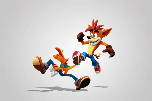 tails,conker,crash,banjo bolt,crash-land,crash cart,goofy,axel jump,rocket raccoon,toons,ring-tailed,sonic the hedgehog,game character,kick scooter,flip (acrobatic),stylized,3d rendered,banjo,character animation,3d render,Illustration,Black and White,Black and White 32