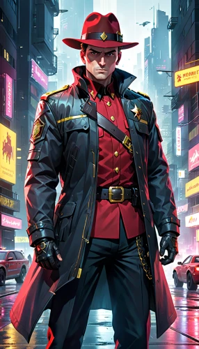 traffic cop,policeman,officer,fire fighter,red coat,police officer,firefighter,game illustration,red super hero,engineer,fireman,fire marshal,big hero,inspector,detective,sheriff,policewoman,ranger,cyberpunk,red robin,Anime,Anime,General