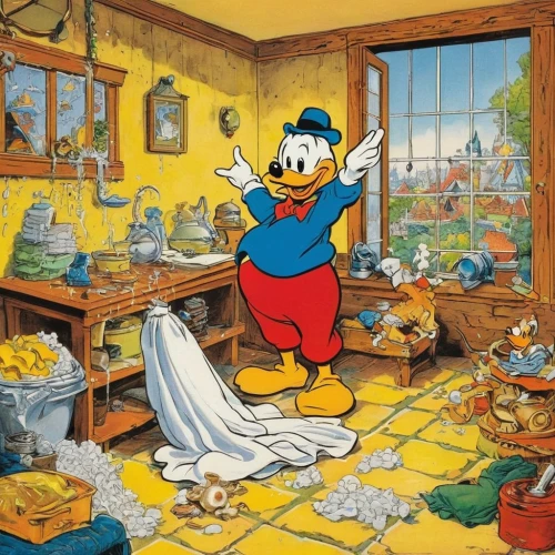 donald duck,donald,geppetto,children's room,pinocchio,boy's room picture,children's bedroom,kids room,children's background,sylvester,jigsaw puzzle,mickey mause,popeye village,children's paper,housekeeping,disney character,spring cleaning,dusting,housework,coloring picture,Illustration,Retro,Retro 18