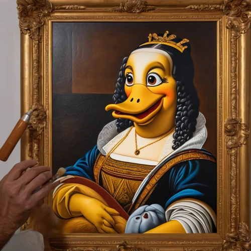 meticulous painting,the mona lisa,mona lisa,donald duck,painting technique,art,the duck,ducky,ornamental duck,duck,painting,rubber duckie,popular art,duck females,rubber ducky,fine art,art dealer,art bard,female duck,bird painting,Photography,General,Natural