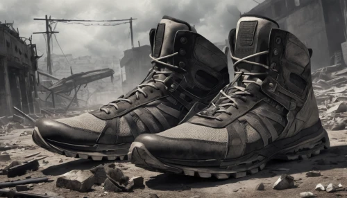 steel-toe boot,steel-toed boots,post apocalyptic,mountain boots,motorcycle boot,hiking boot,heavy shoes,work boots,walking boots,stalingrad,hiking boots,trample boot,old shoes,used shoes,leather hiking boots,safety shoe,fallout4,boot,splint boots,american football cleat,Conceptual Art,Fantasy,Fantasy 33