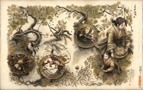 nine-tailed,harvestmen,chinese art,japanese art,goki,oriental painting,krampus,yi sun sin,insects,zodiac,khokhloma painting,the roots of trees,foragers,tea art,hanging elves,mod ornaments,animals hunting,hunting scene,xing yi quan,entomology,Game Scene Design,Game Scene Design,Japanese Martial Arts