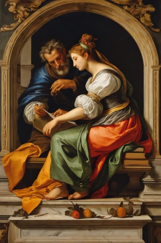holy family,the annunciation,jesus in the arms of mary,young couple,raffaello da montelupo,bougereau,candlemas,woman holding pie,church painting,la nascita di venere,nativity of jesus,nativity,pietà,nativity of christ,woman eating apple,dornodo,andrea del verrocchio,italian painter,saint joseph,the prophet mary,Art,Classical Oil Painting,Classical Oil Painting 21