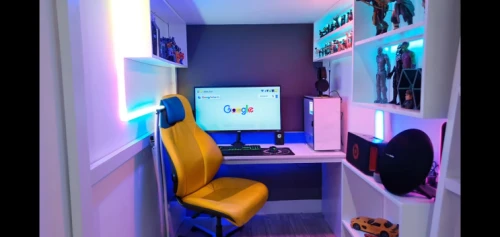 kids room,boy's room picture,game room,little man cave,computer room,computer desk,modern room,new concept arms chair,walk-in closet,office chair,creative office,great room,desk,playing room,gamer zone,color wall,baby room,monitor wall,one-room,hallway space