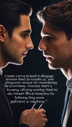 confrontation,daemon,media concept poster,dualism,a3 poster,complicity,personages,sci fiction illustration,split personality,dialog,conflict,romance novel,parallel worlds,mafia,binding contract,businessmen,bridegroom,background image,gentleman icons,divergent,Conceptual Art,Fantasy,Fantasy 14